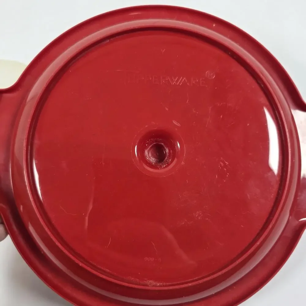 VTG Tupperware Red Suzette Relish Condiment Caddy 608-2 w/ Lid 229-27